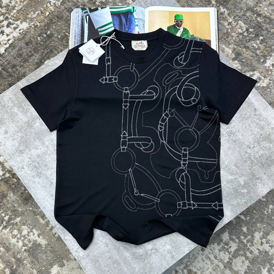 Hermès Golden Spurs Motif T-Shirt UK Reps Superclone Quality