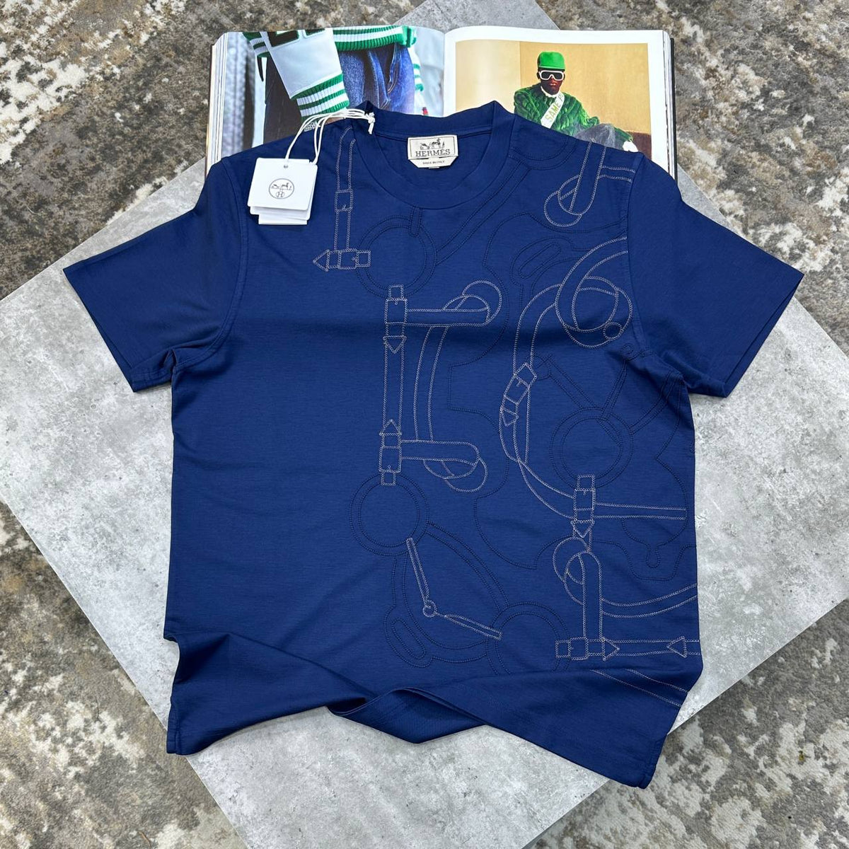 Hermès Golden Spurs Motif T-Shirt UK Reps Superclone Quality