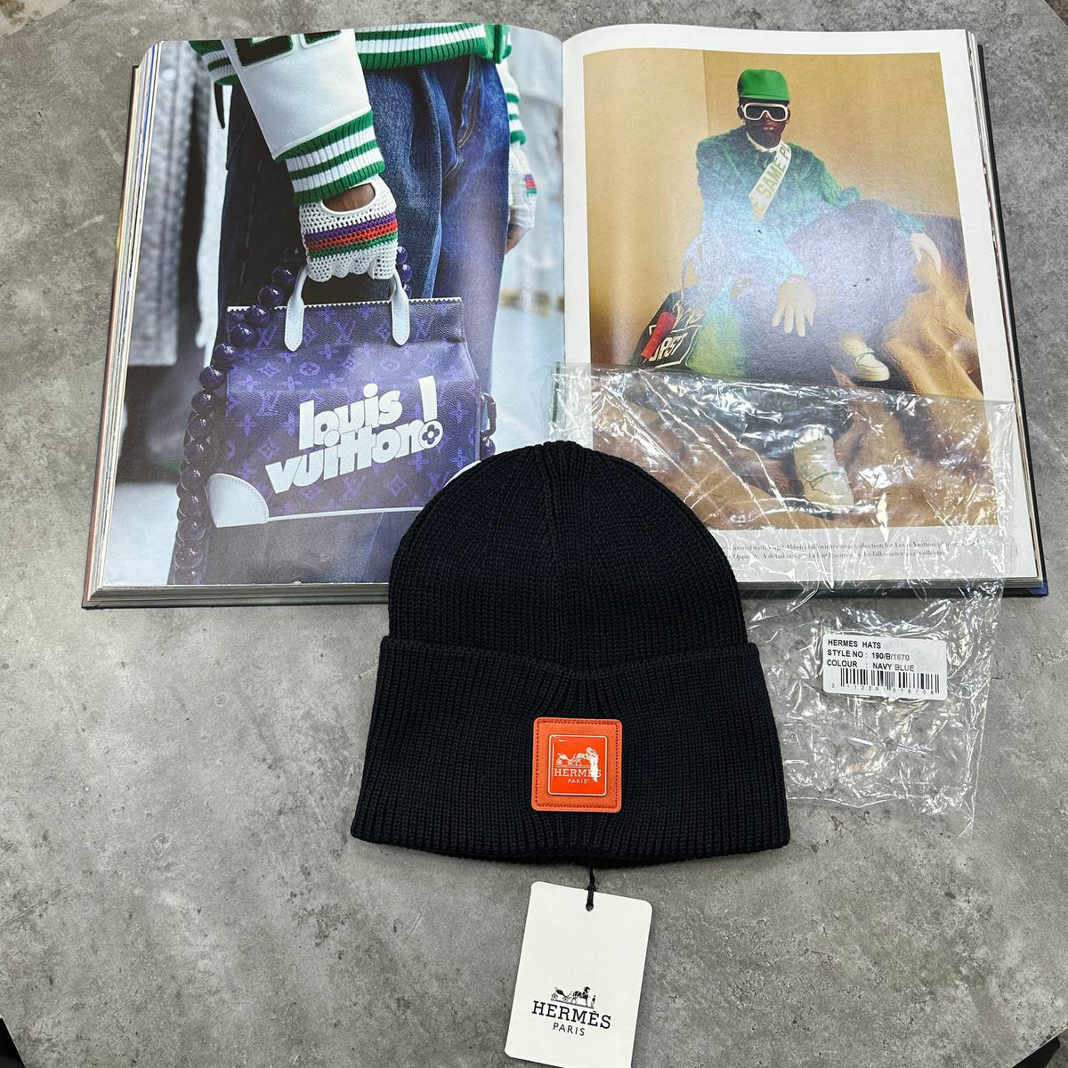 Hermès Logo Rib-Knit Mens Beanie UK Reps Superclone Quality