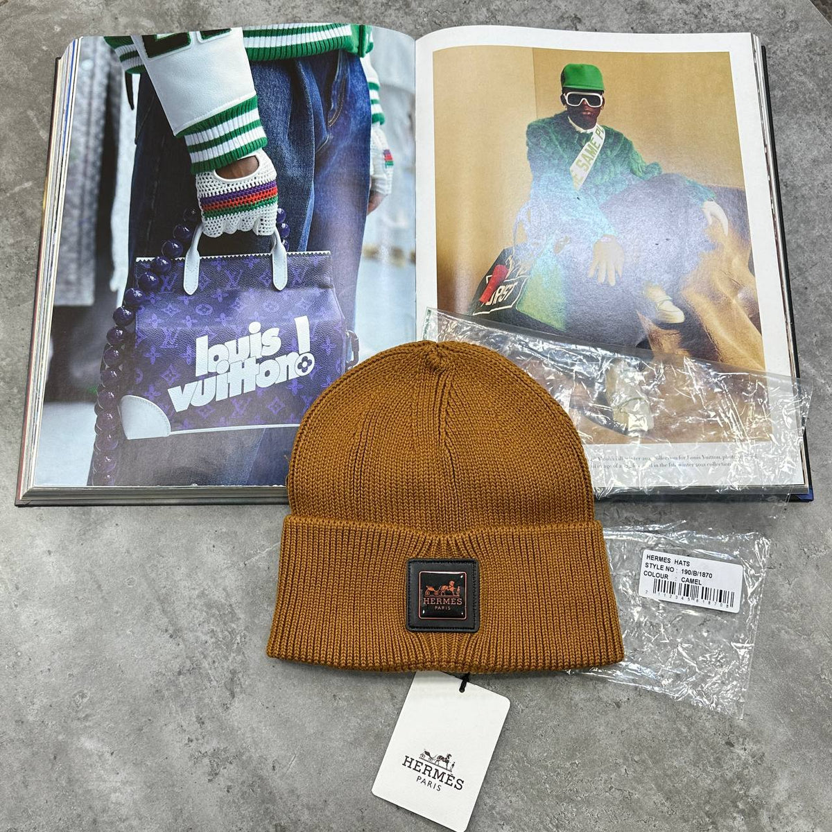 Hermès Logo Rib-Knit Mens Beanie UK Reps Superclone Quality