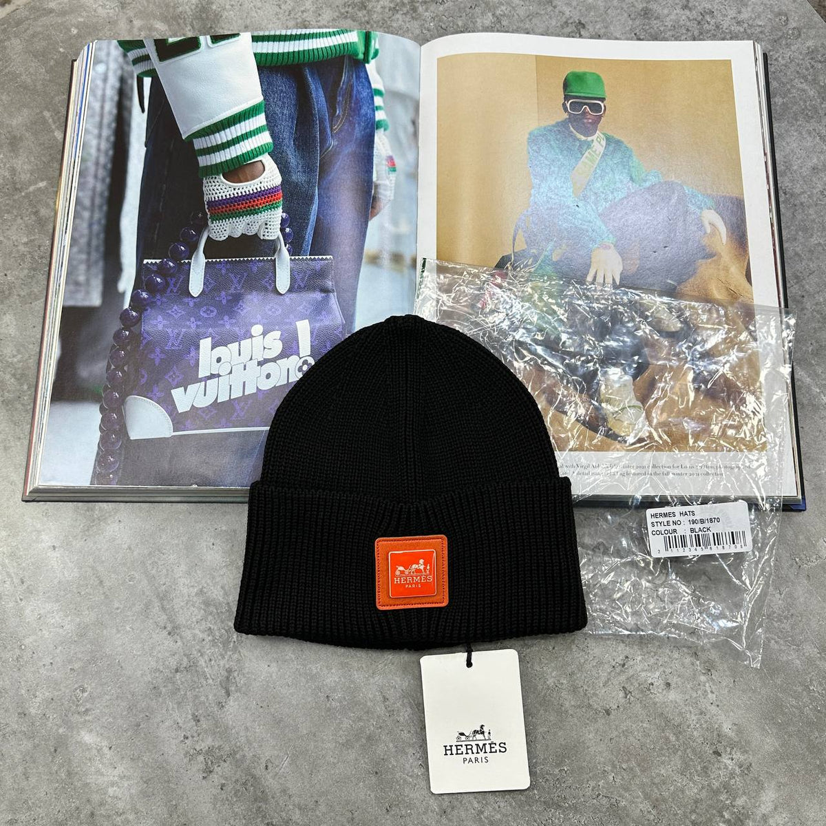 Hermès Logo Rib-Knit Mens Beanie UK Reps Superclone Quality