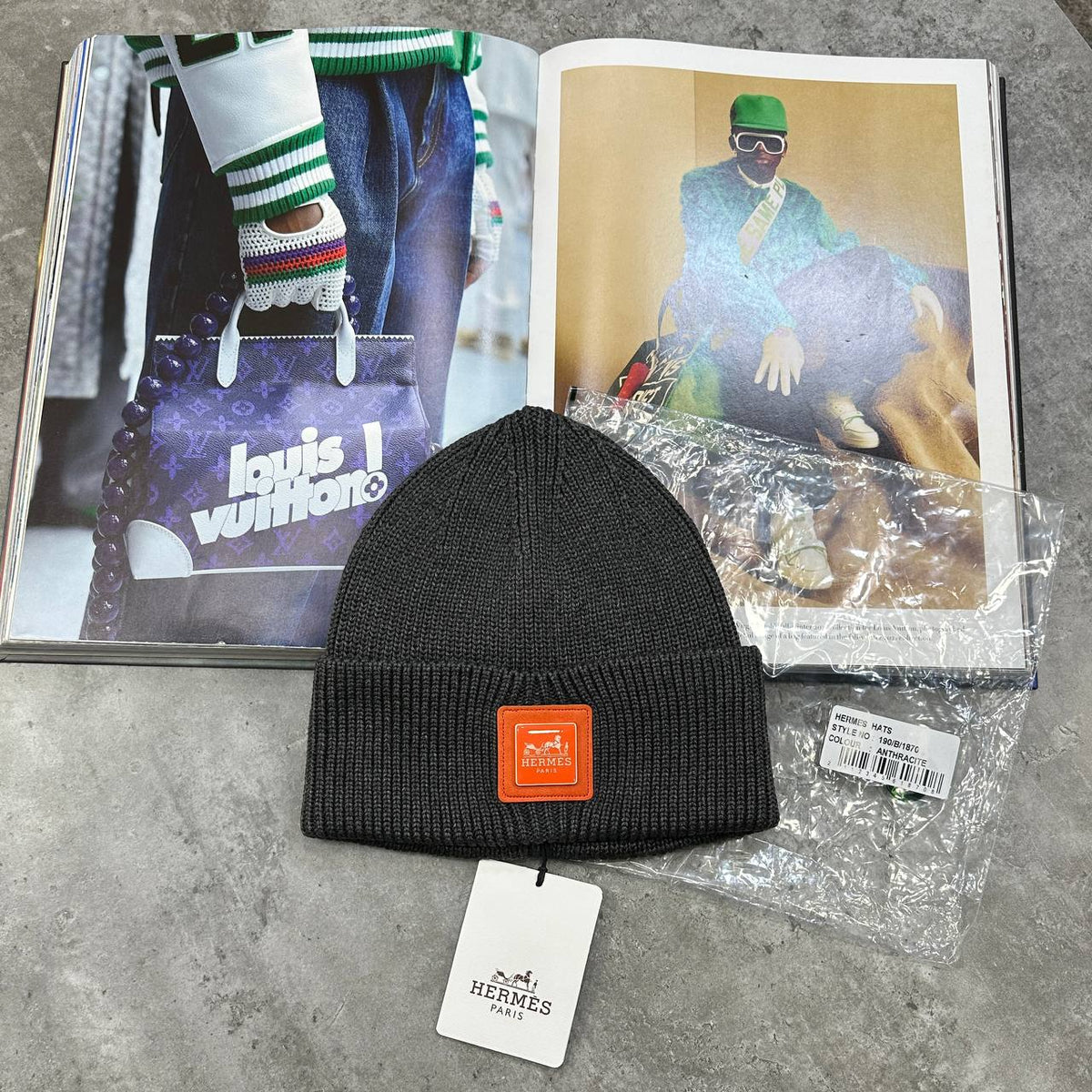 Hermès Logo Rib-Knit Mens Beanie UK Reps Superclone Quality