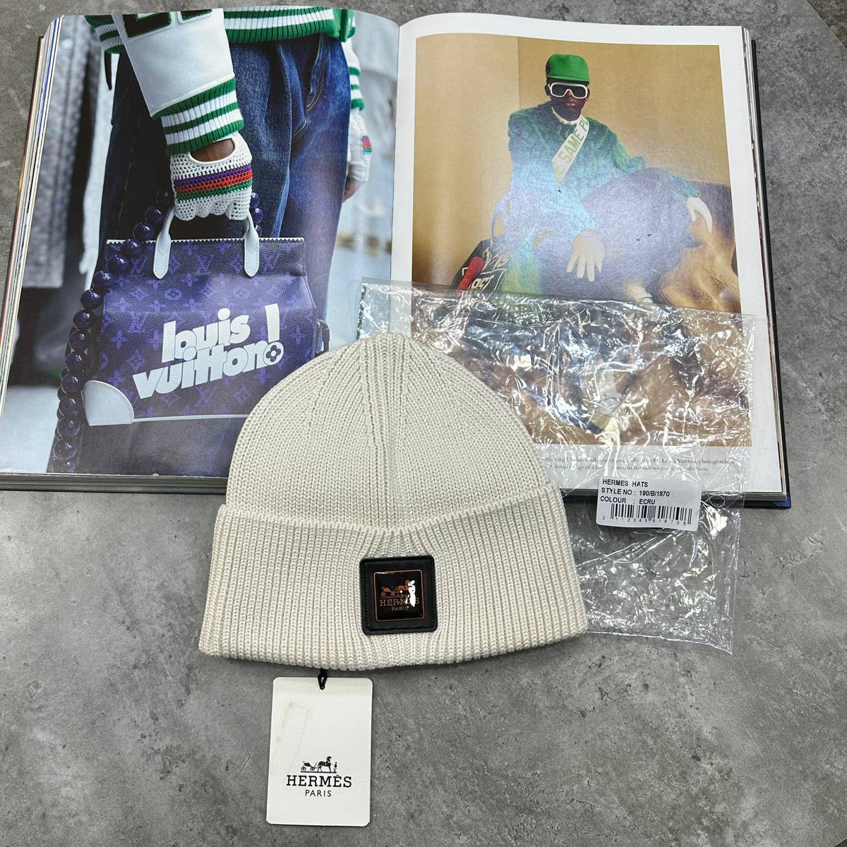 Hermès Logo Rib-Knit Mens Beanie UK Reps Superclone Quality
