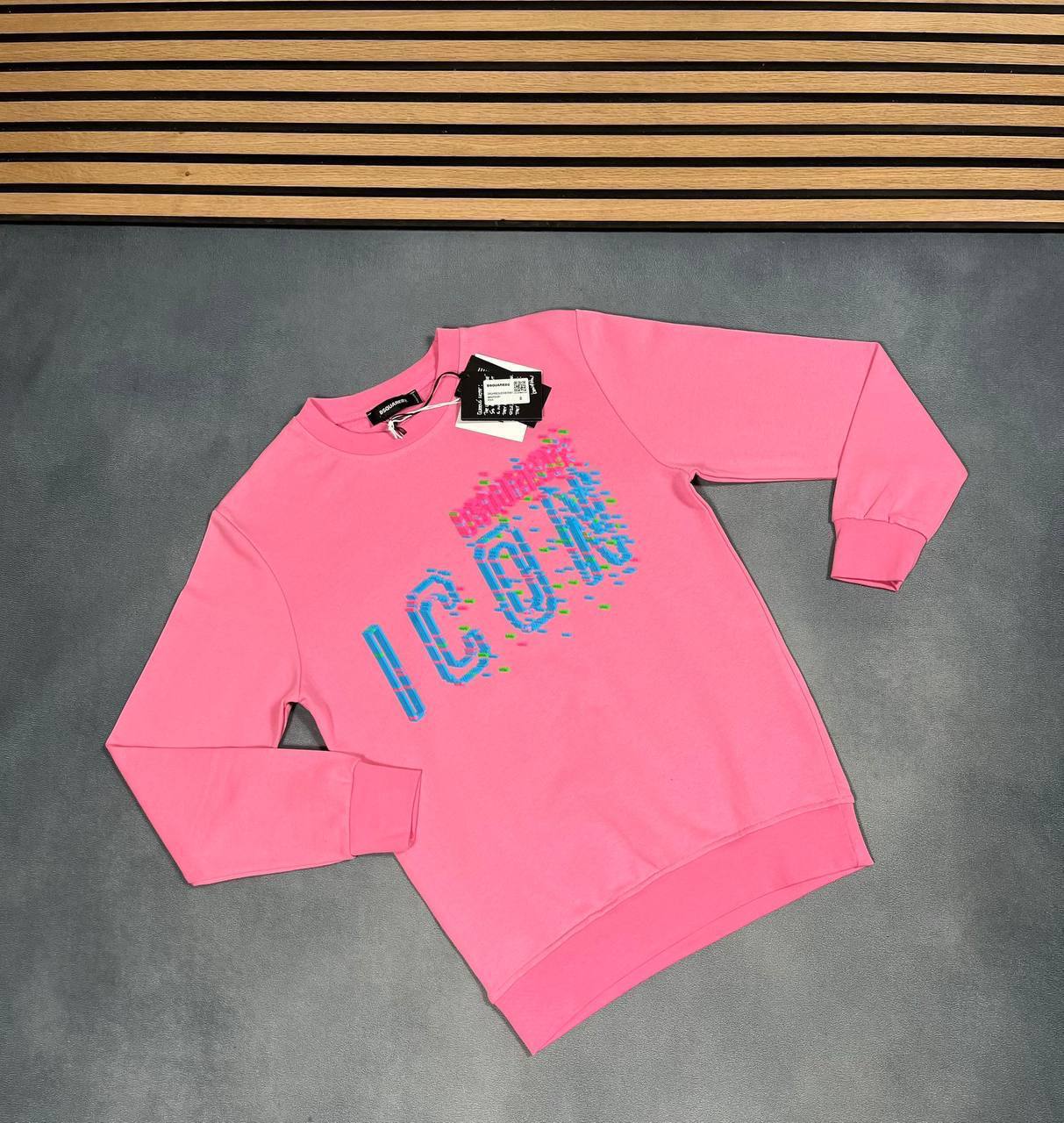 Dsquared2 Pixel Icon Logo Crew Jumpers Mens in Multiple Colors Best Sale UK Reps AAA Quality