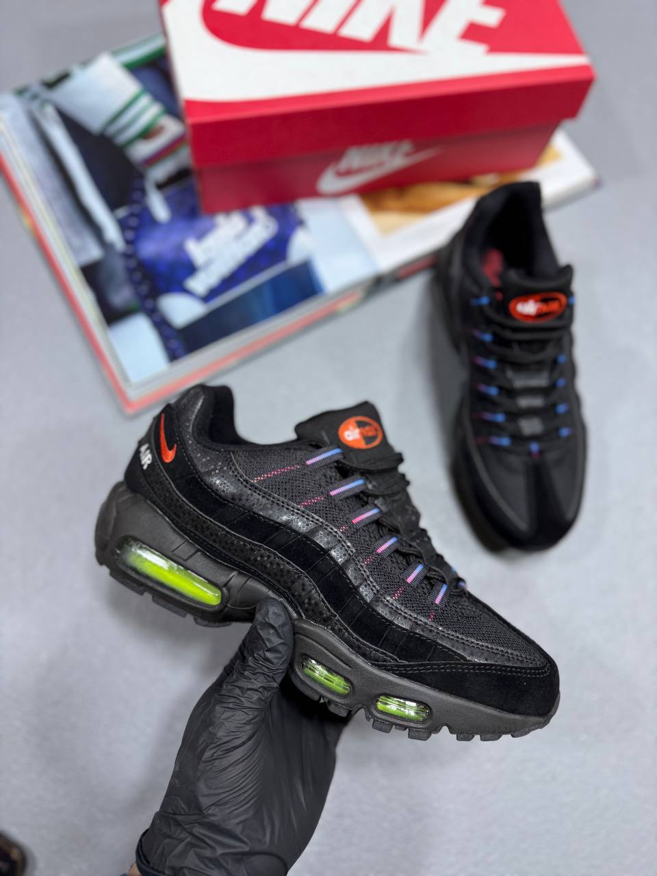 Nike Air Max 95 Black Reflective Volt Mens Trainers Best Sale UK Reps AAA Quality