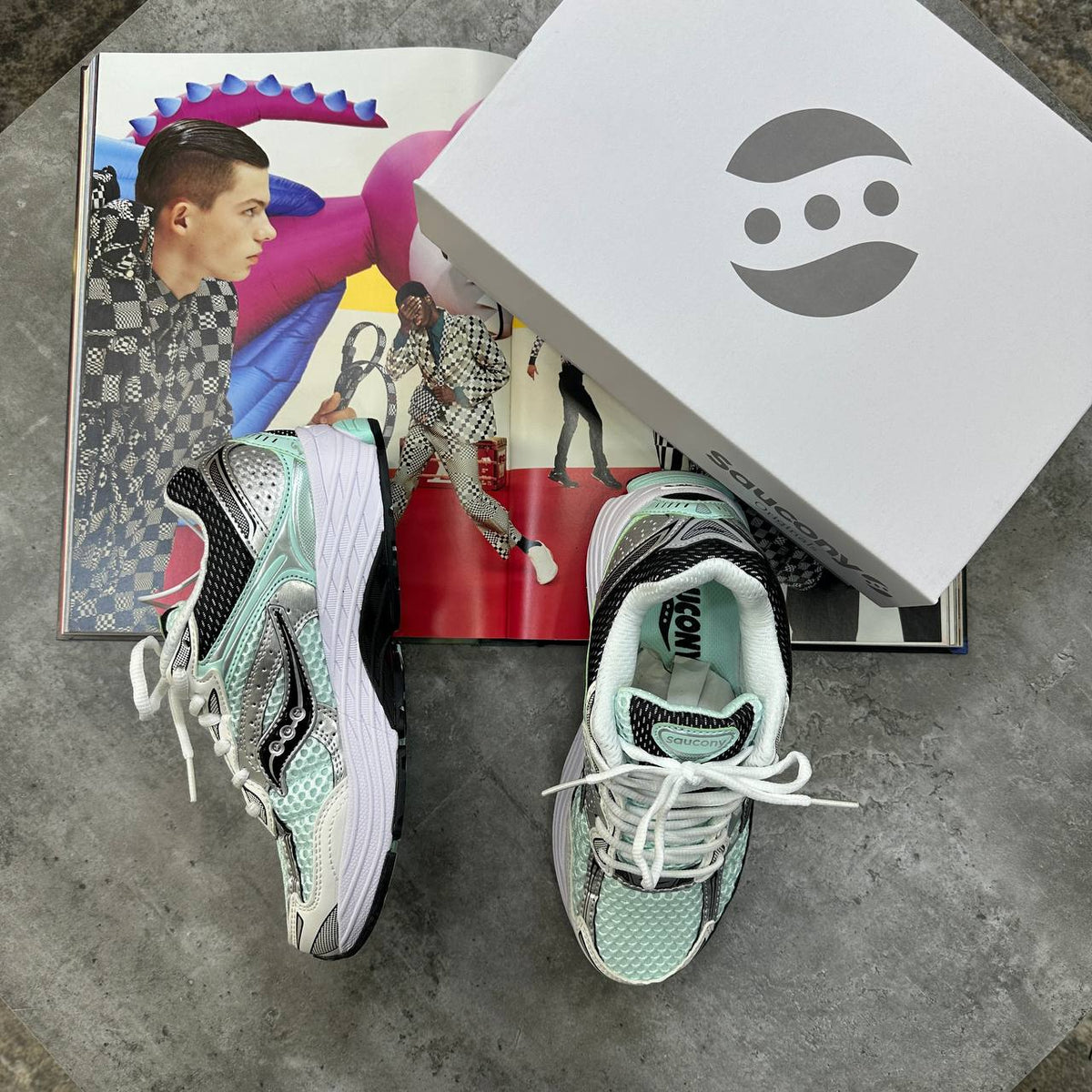 Saucony ProGrid Omni 9 "Teal Metallic" Womens Trainers UK Reps Superclone Quality