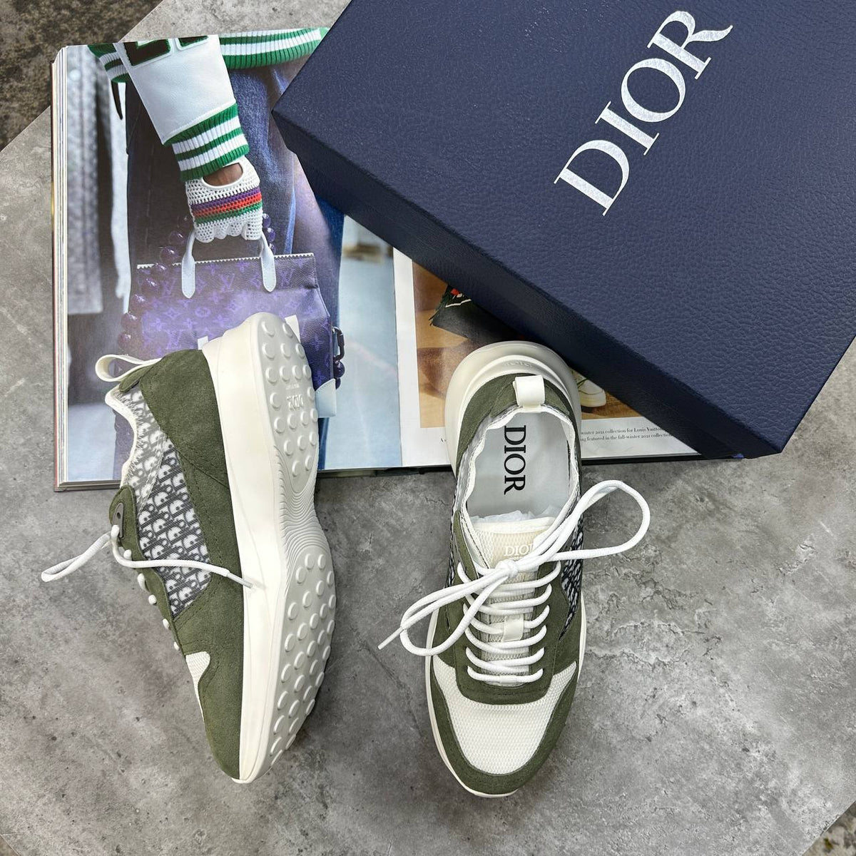 Dior B25 Men's Khaki Sneakers UK Reps Superclone Quality