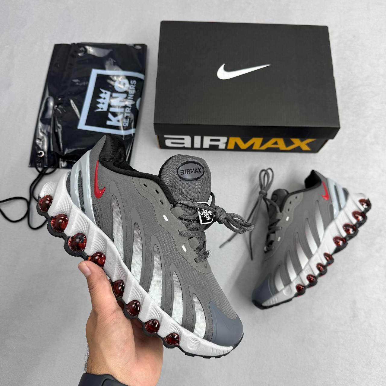 Nike Air Max Dn8 Grey White Red Men's Trainers Replica UK