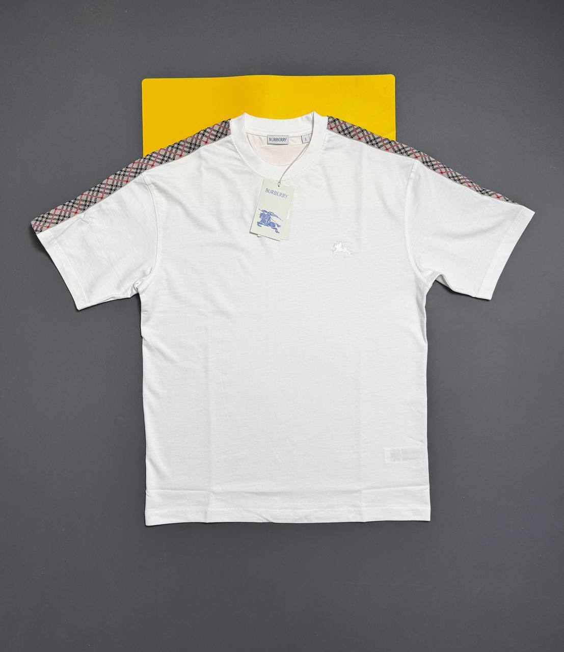 Burberry Check Tape T-Shirts Men's Multiple Colors UK Reps AAA Quality