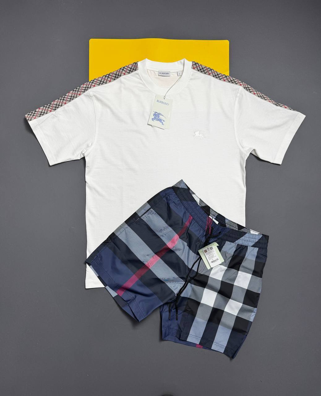 Burberry Check Tape T-Shirts & Shorts Sets Men's Multiple Colors UK Reps AAA Quality