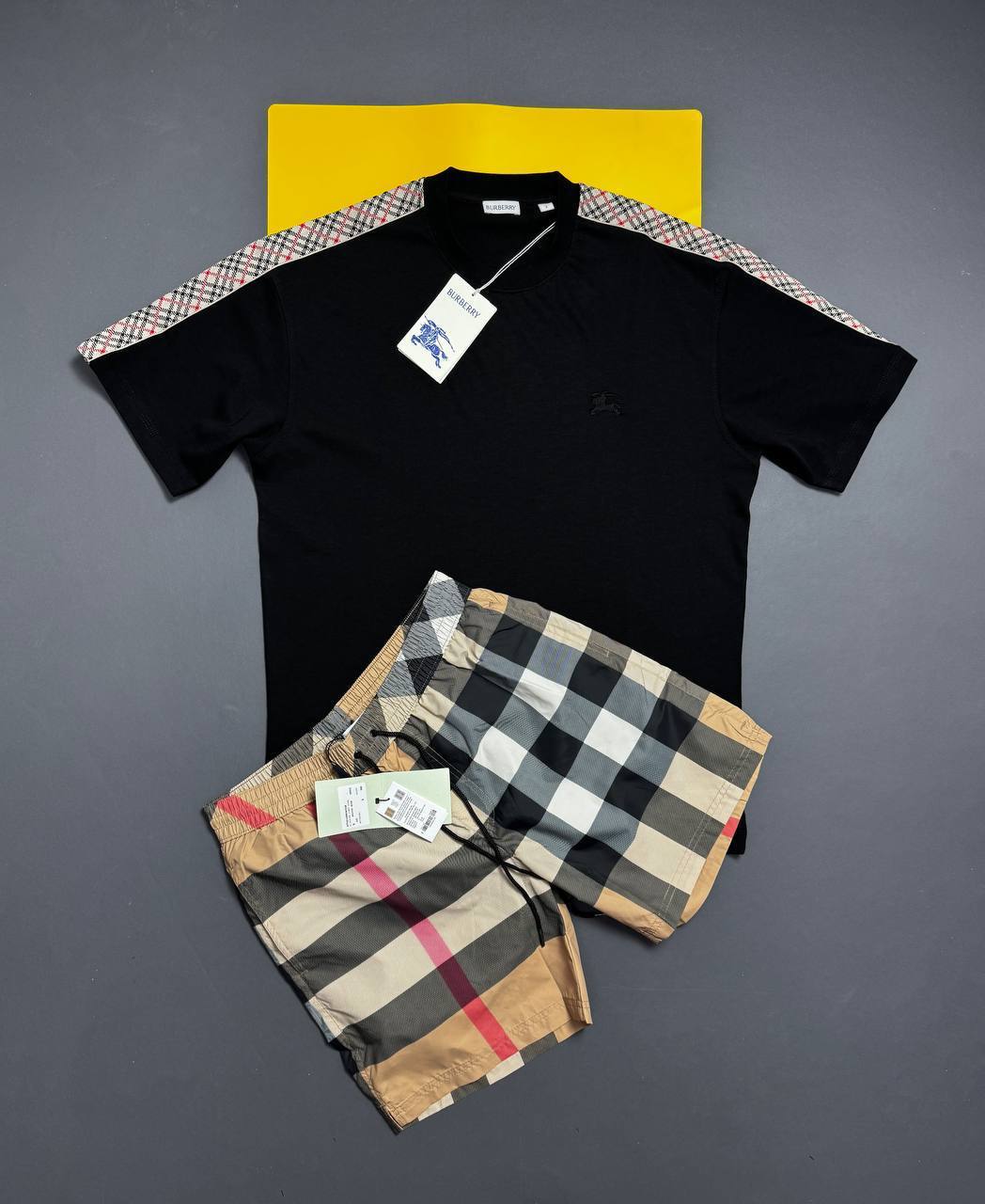 Burberry Check Tape T-Shirts & Shorts Sets Men's Multiple Colors UK Reps AAA Quality