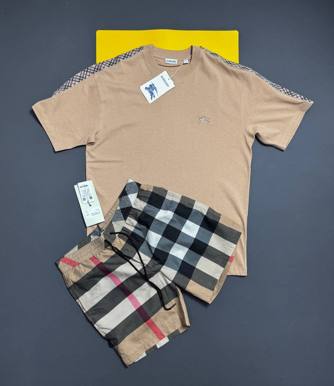 Burberry Check Tape T-Shirts & Shorts Sets Men's Multiple Colors UK Reps AAA Quality