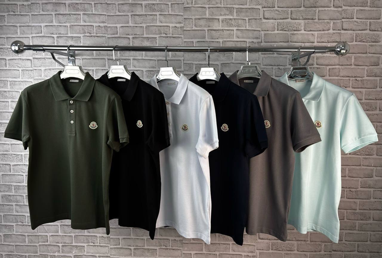 Moncler Black Logo Patch Cotton Piquet Polo Shirt Men's Multiple Colors UK Reps AAA