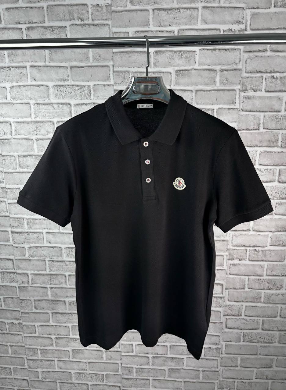 Moncler Black Logo Patch Cotton Piquet Polo Shirt Men's Multiple Colors UK Reps AAA