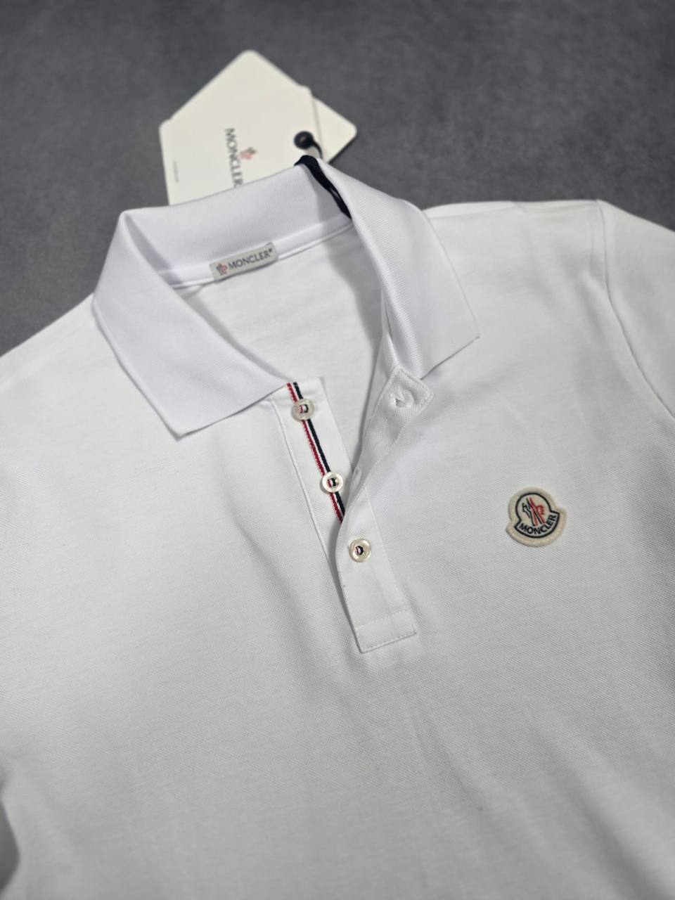 Moncler Black Logo Patch Cotton Piquet Polo Shirt Men's Multiple Colors UK Reps AAA