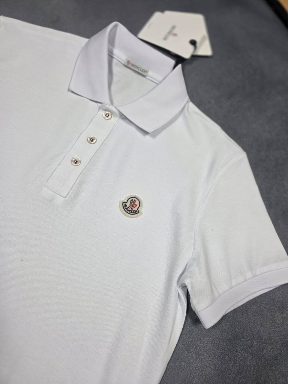 Moncler Black Logo Patch Cotton Piquet Polo Shirt Men's Multiple Colors UK Reps AAA