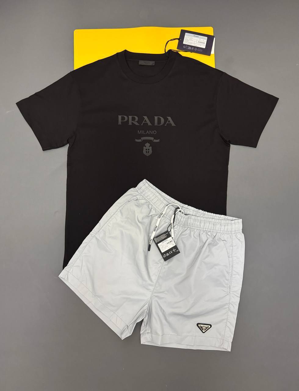 Prada Logo Fashion Casual Embroidered T-Shirts & Shorts Sets Men's Different Colors UK AAA Quality Reps