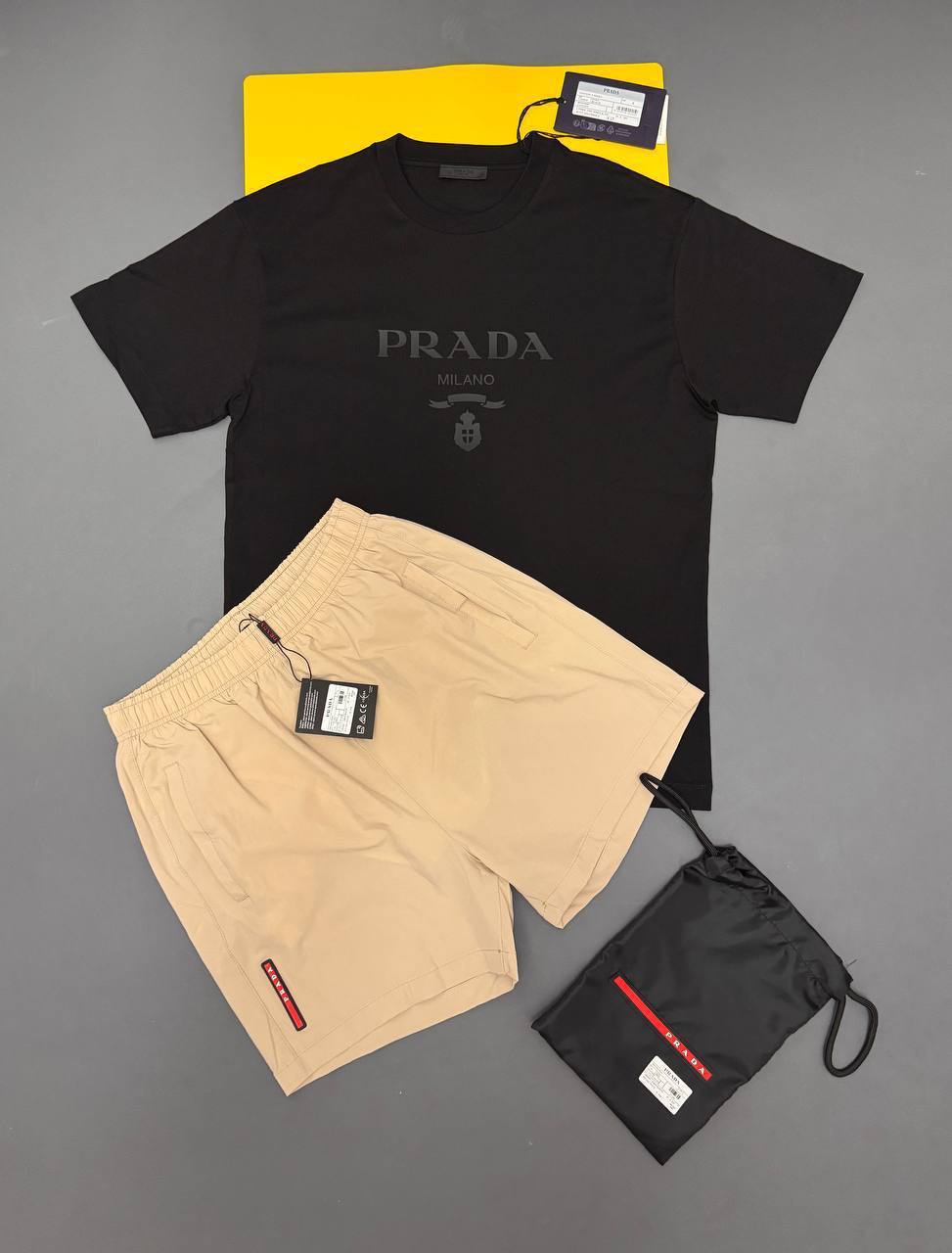 Prada Logo Casual Embroidered T-Shirts & Shorts Sets Men's Different Colors UK AAA Quality Reps