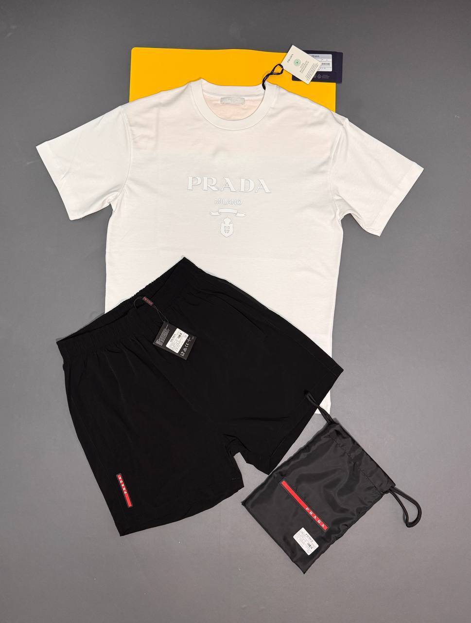 Prada Logo Casual Embroidered T-Shirts & Shorts Sets Men's Different Colors UK AAA Quality Reps