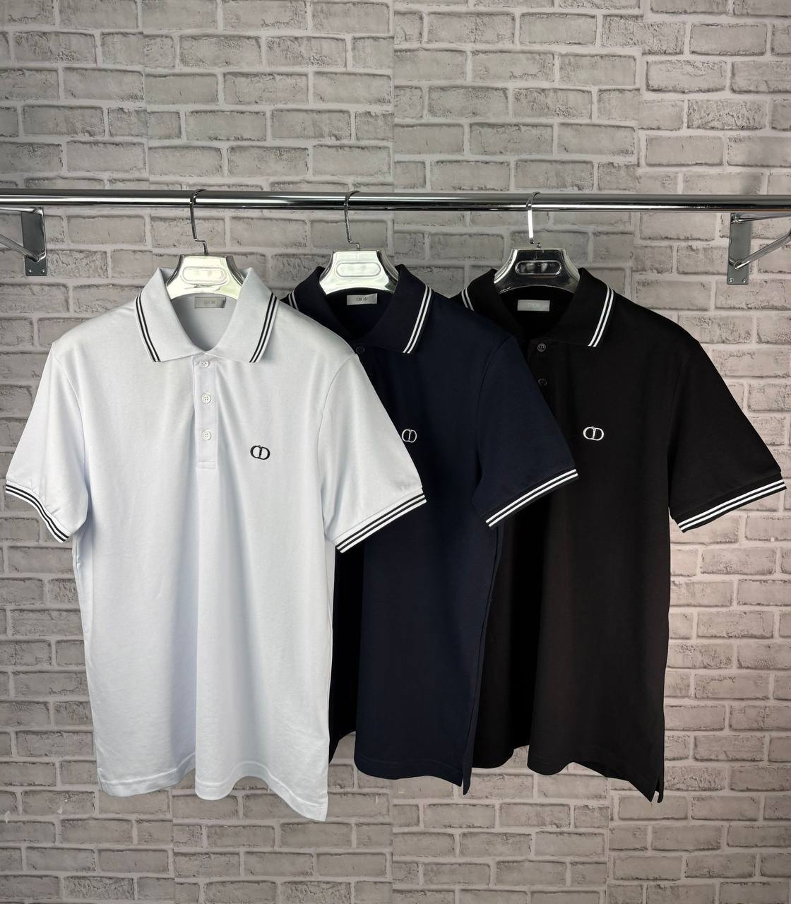 Christian Dior Homme Men Bee Blue Polo Shirts Multiple Colors Fashion UK Replica