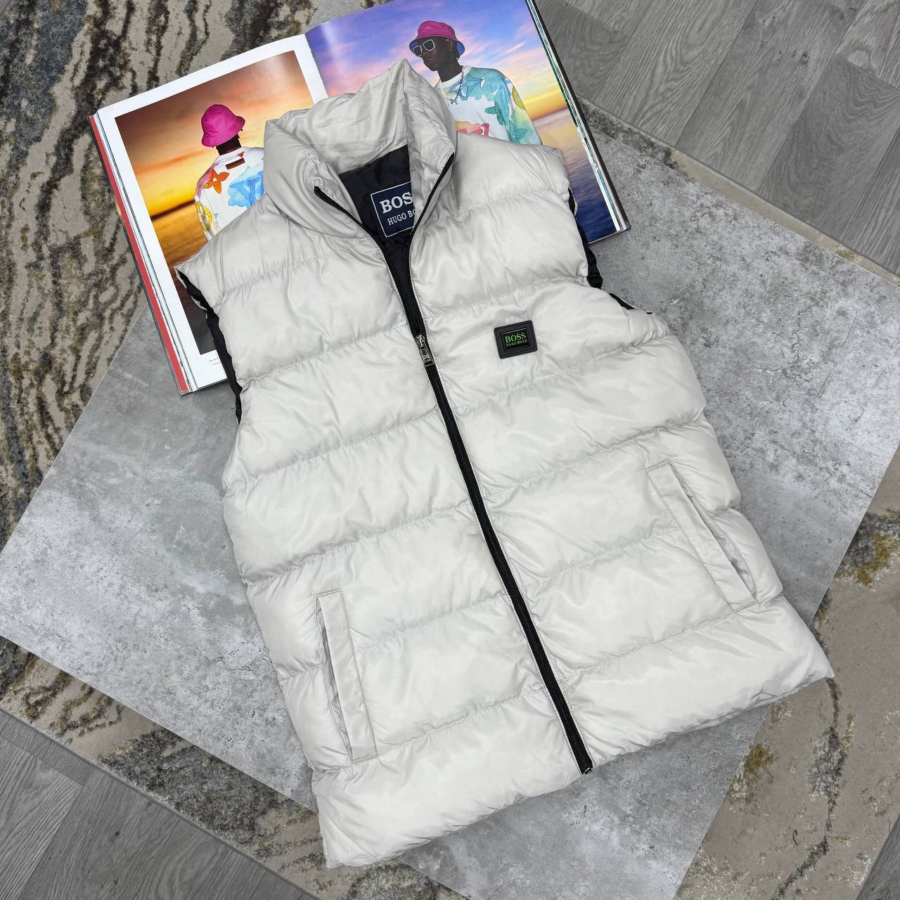 Hugo Boss Equestrian Arthur Mens Puffer Vest Gilets in 2 Colors Best Sale UK Reps AAA Quality