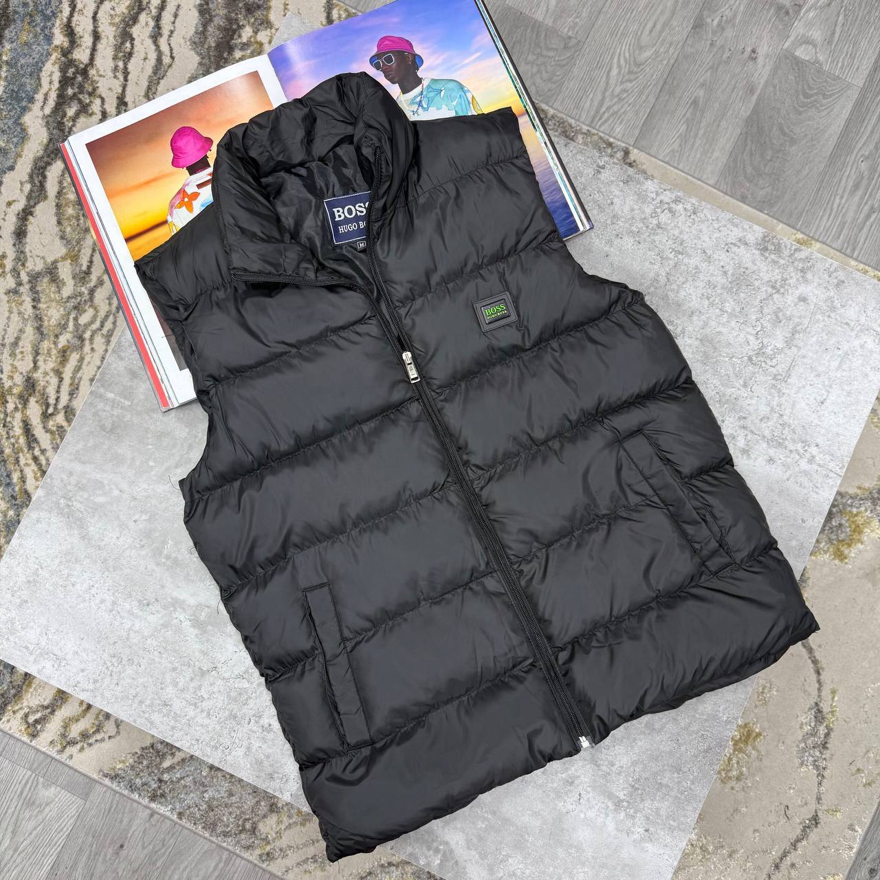 Hugo Boss Equestrian Arthur Mens Puffer Vest Gilets in 2 Colors Best Sale UK Reps AAA Quality