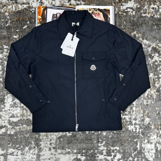 Moncler Stretch-Cotton Collared Zip Up Jacket Mens in 2 Colors Best Sale UK Reps AAA Quality