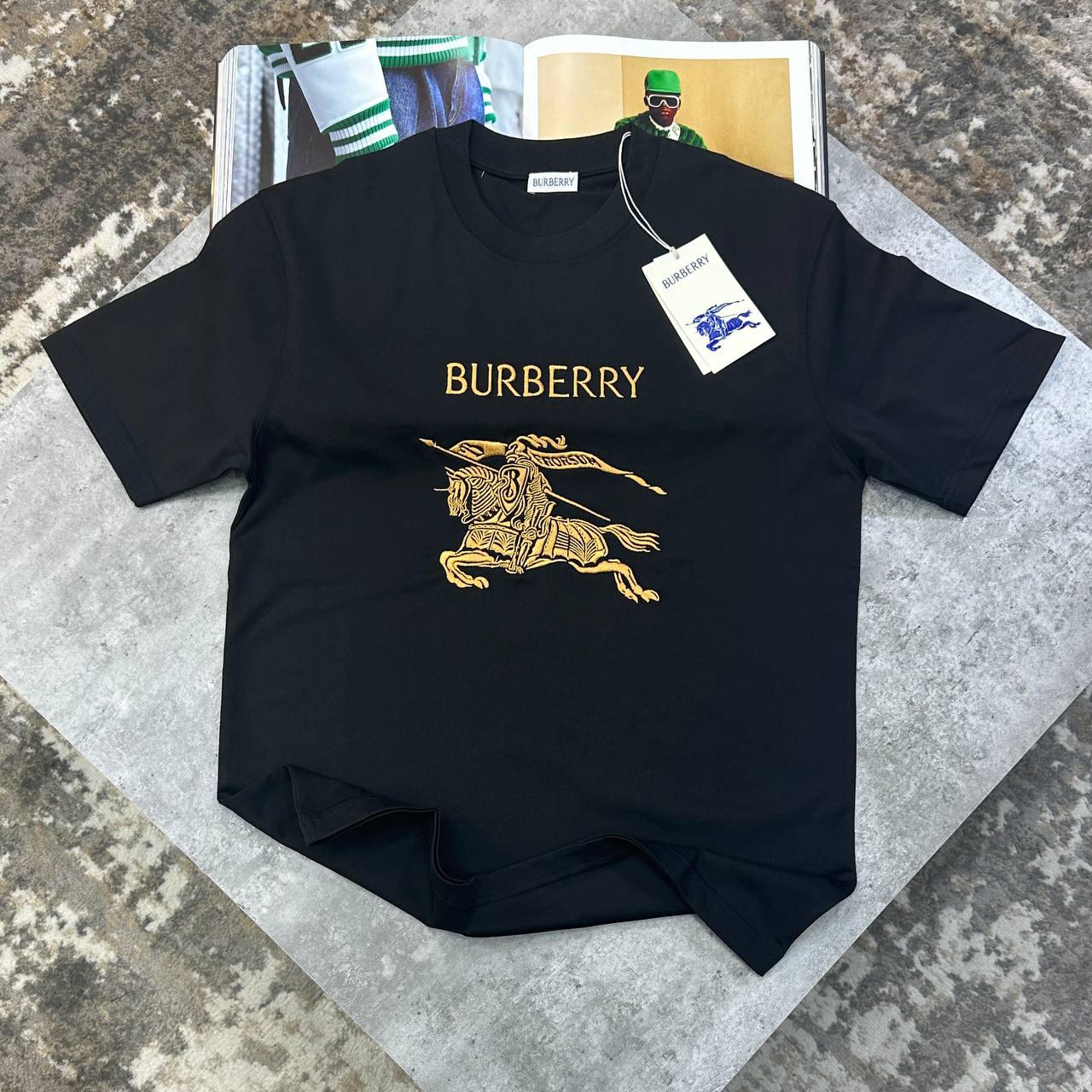 Burberry Men Luxury Men Collection Black Prorsum Knight T-Shirt UK Reps AAA Quality