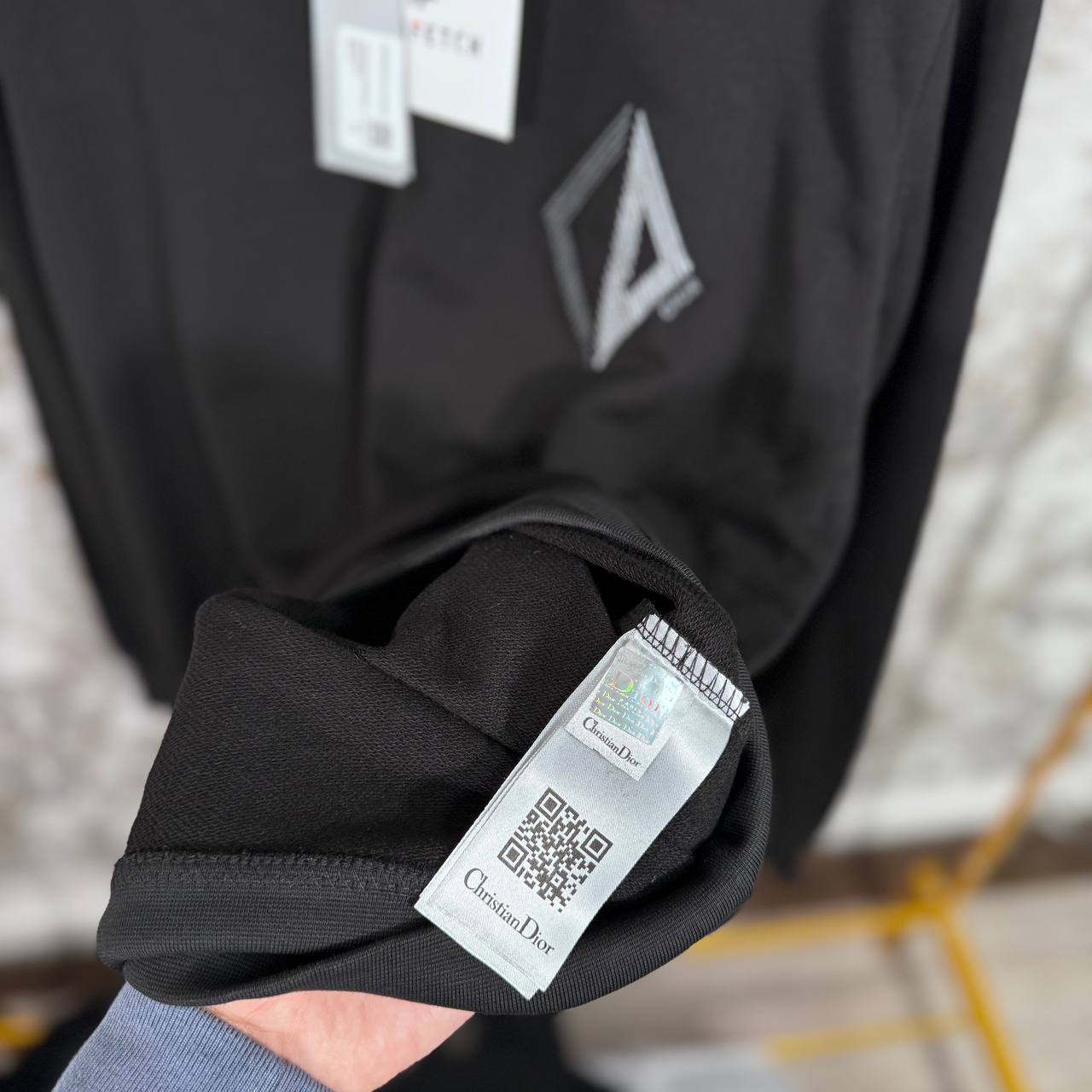 Christian Dior CD Diamond Jumpers Black Cotton Fleece Mens in Black Color Best Sale UK Reps AAA Quality