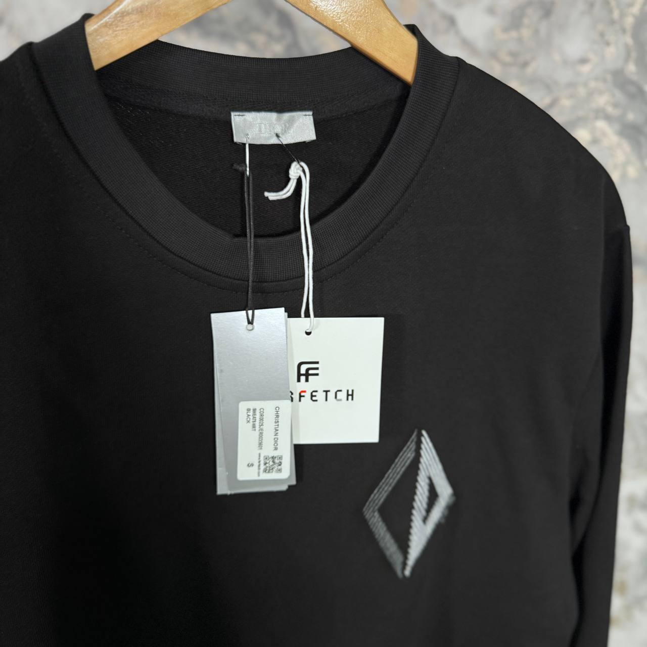 Christian Dior CD Diamond Jumpers Black Cotton Fleece Mens in Black Color Best Sale UK Reps AAA Quality