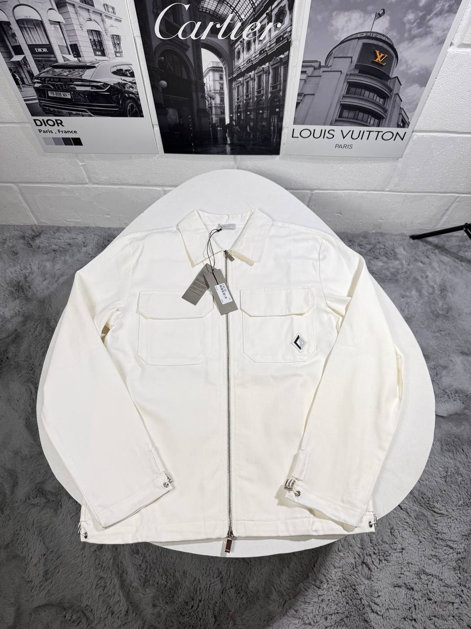 Christian Dior Diamond Zipped Blouson Overshirt Mens in 2 Colors Best Sale UK Reps AAA Quality