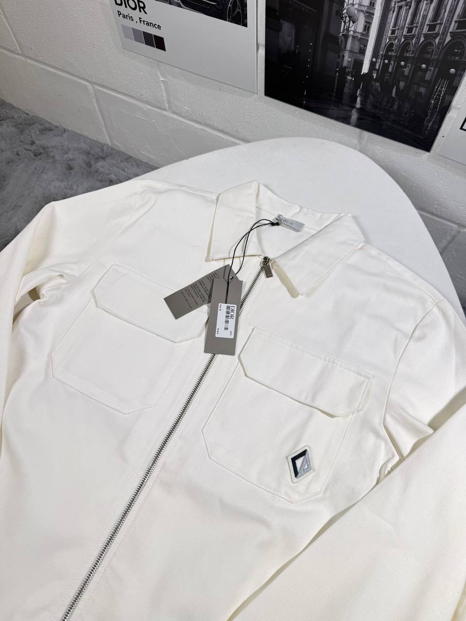 Christian Dior Diamond Zipped Blouson Overshirt Mens in 2 Colors Best Sale UK Reps AAA Quality