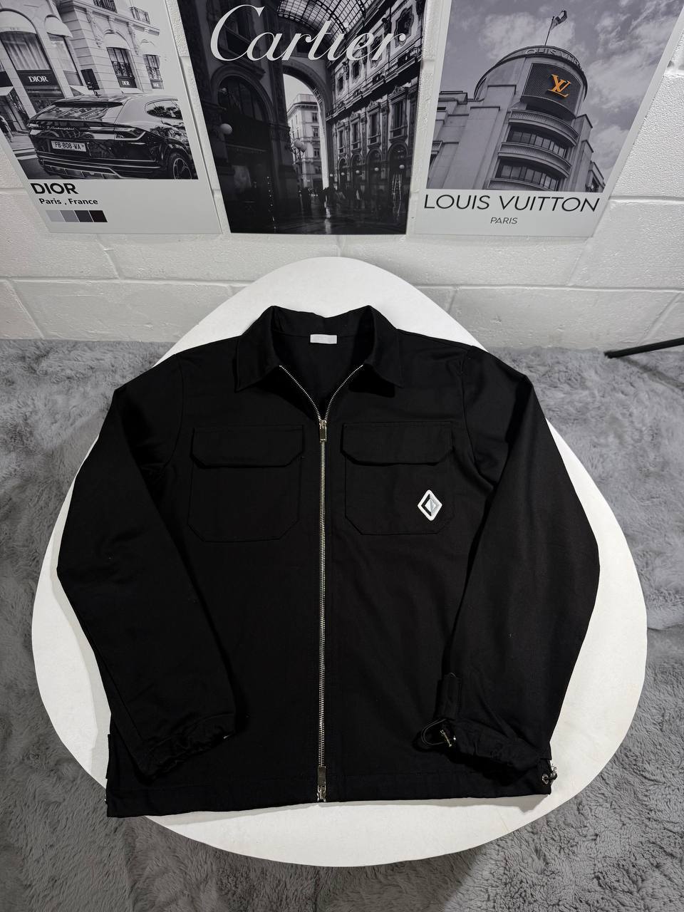 Christian Dior Diamond Zipped Blouson Overshirt Mens in 2 Colors Best Sale UK Reps AAA Quality