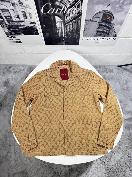 Gucci GG Canvas Cotton-Blend Overshirt Mens in 2 Colors Best Sale UK Reps AAA Quality