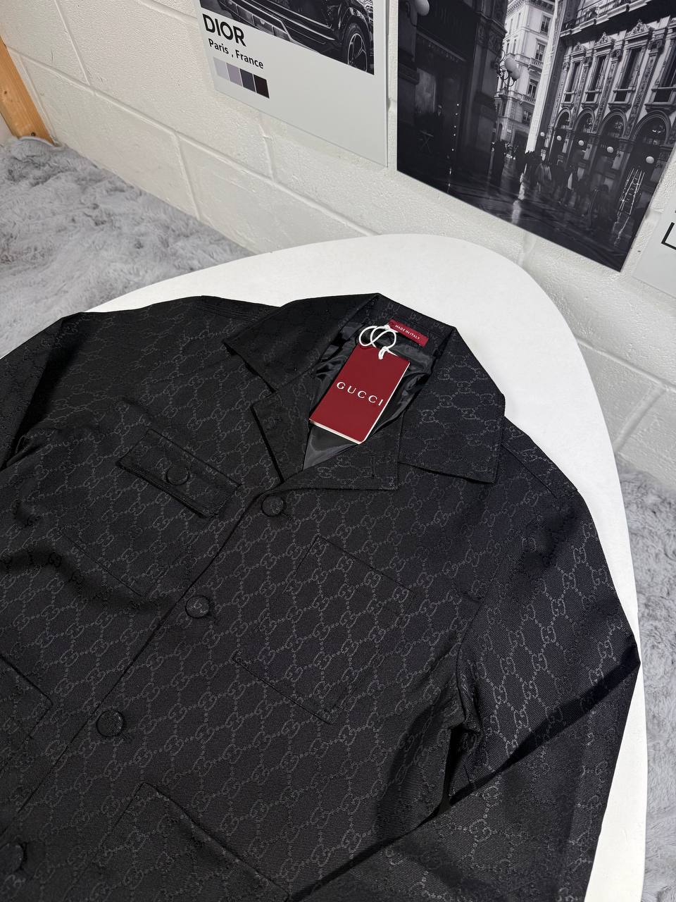 Gucci GG Canvas Cotton-Blend Overshirt Mens in 2 Colors Best Sale UK Reps AAA Quality