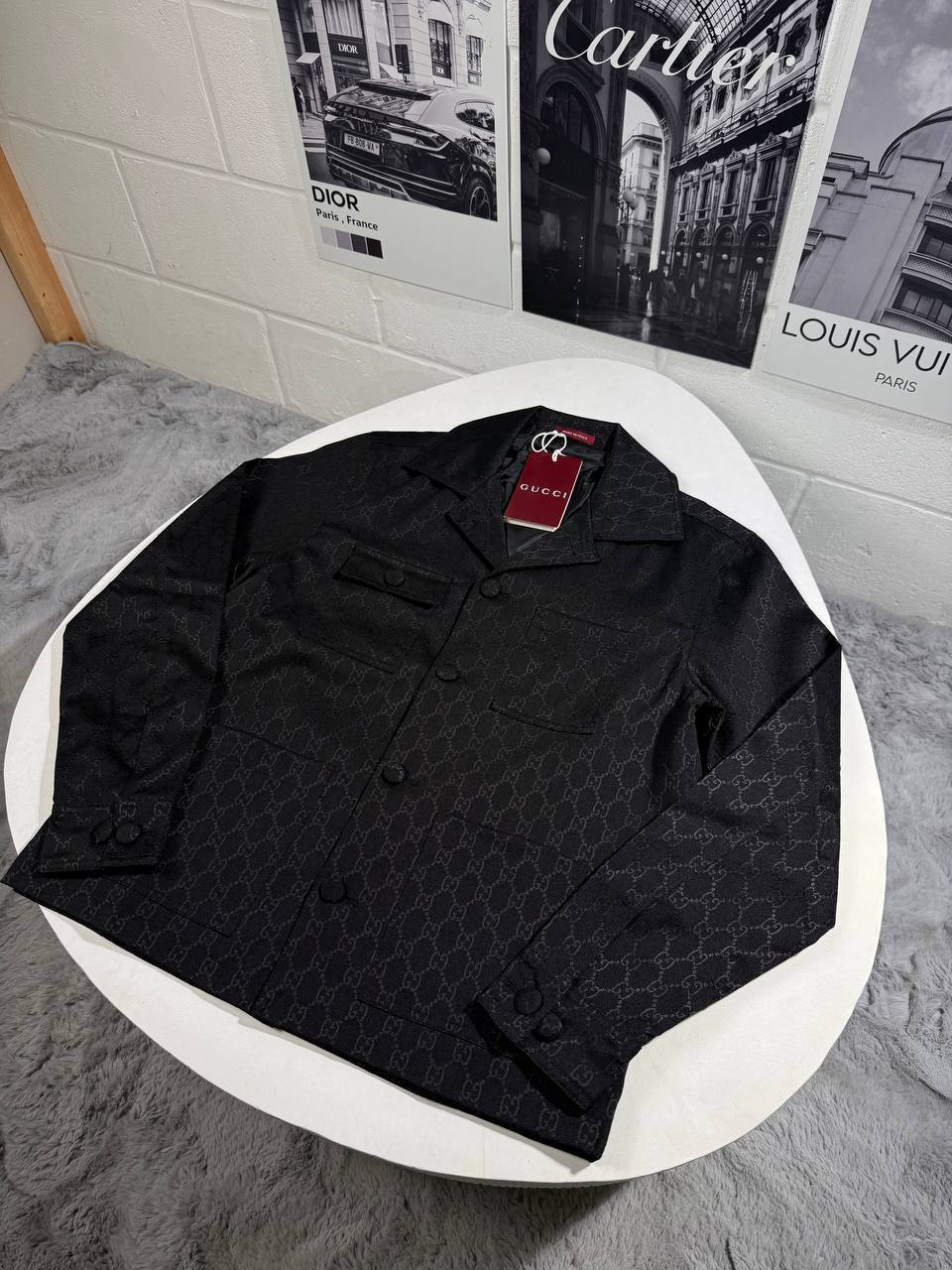 Gucci GG Canvas Cotton-Blend Overshirt Mens in 2 Colors Best Sale UK Reps AAA Quality