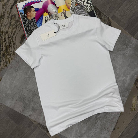 Ami Tonal Heart Logo Regular Fit T-Shirt Mens in 2 Colors Best Sale UK Reps AAA Quality