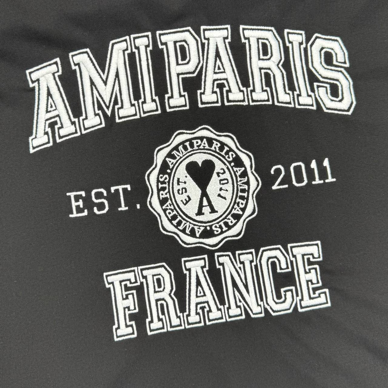 Ami Paris France Logo Short Sleeve T-Shirt Mens in 2 Colors Best Sale UK Reps AAA Quality