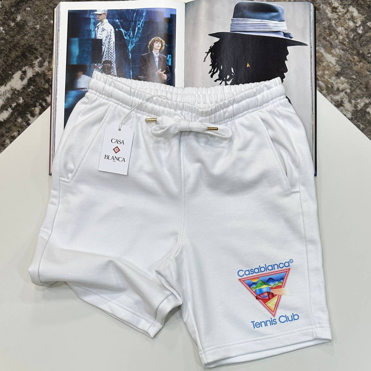 Casablanca Tennis Club White Sweat Shorts Men Collection UK Reps AAA Quality