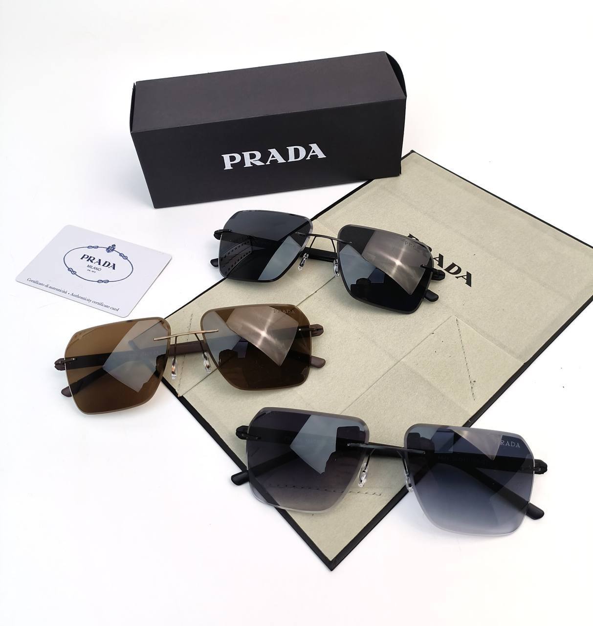 Prada Square Frame Metal Sunglasses in 3 Colors UK AAA Quality Reps
