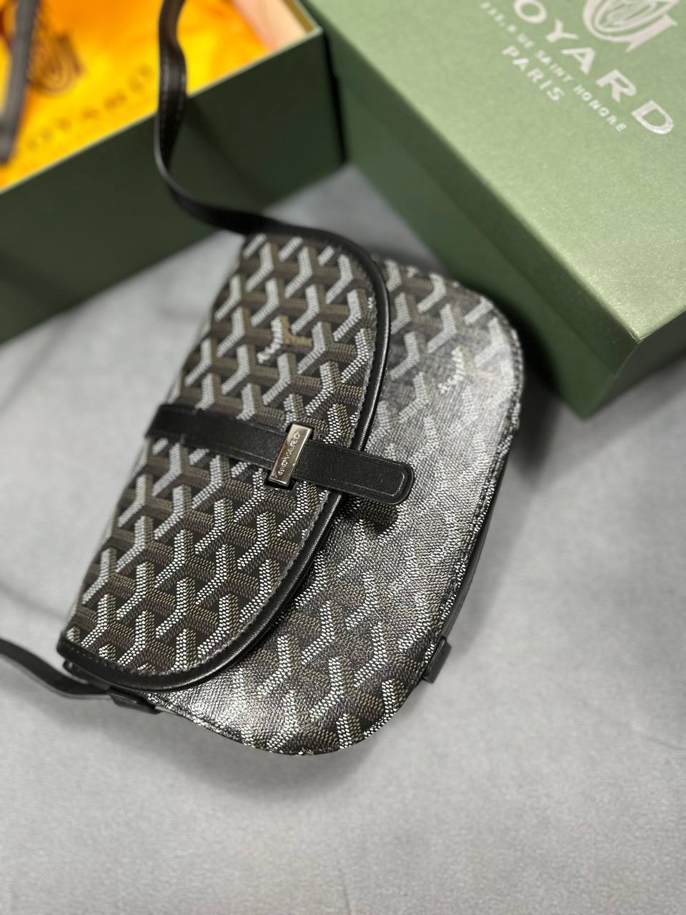 Goyard Belvedere Grey Messenger Bag Replica UK AAA Quality