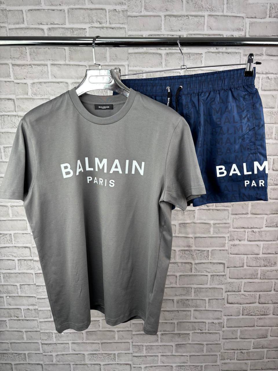 Balmain Round Neck Logo Embroidered T-Shirts & Shorts Sets Mens in Multiple Colors UK AAA Quality Fakes