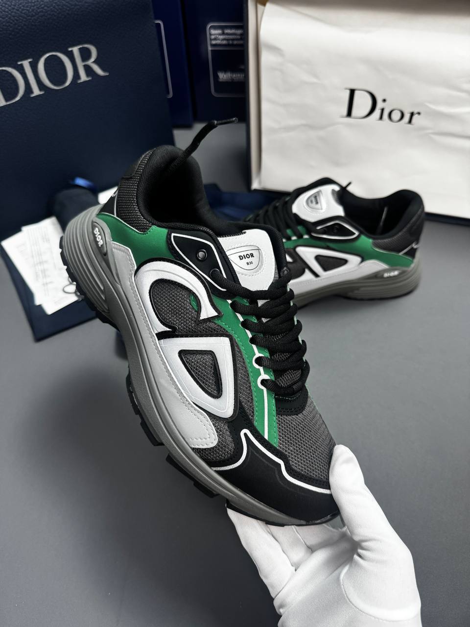 Christian Dior B30 Green Sneakers Mens Sports Shoes UK Replica AAA Quality
