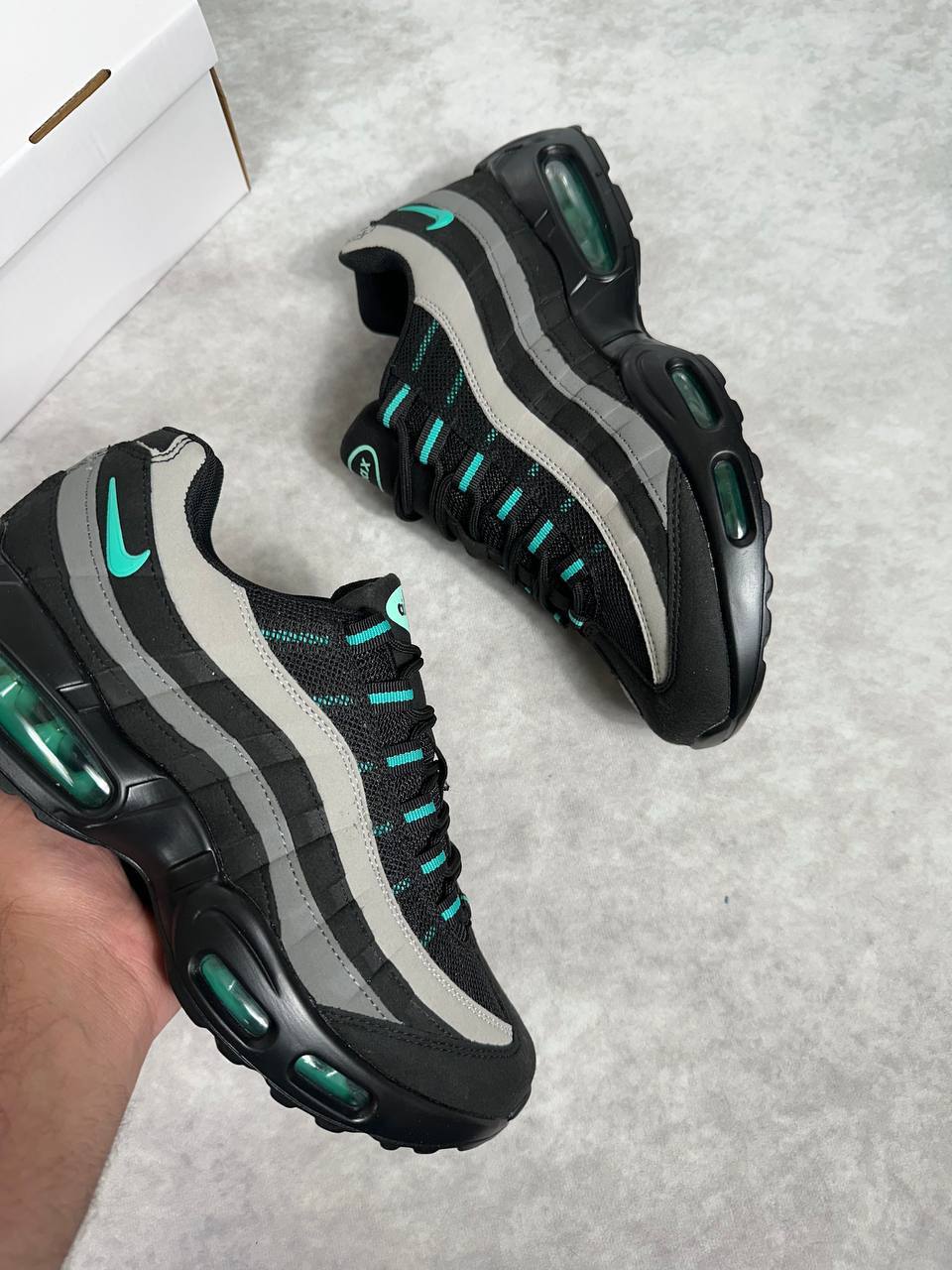 Nike Air Max 95 Black Aurora Green Mens Trainers Best Sale UK Reps AAA Quality