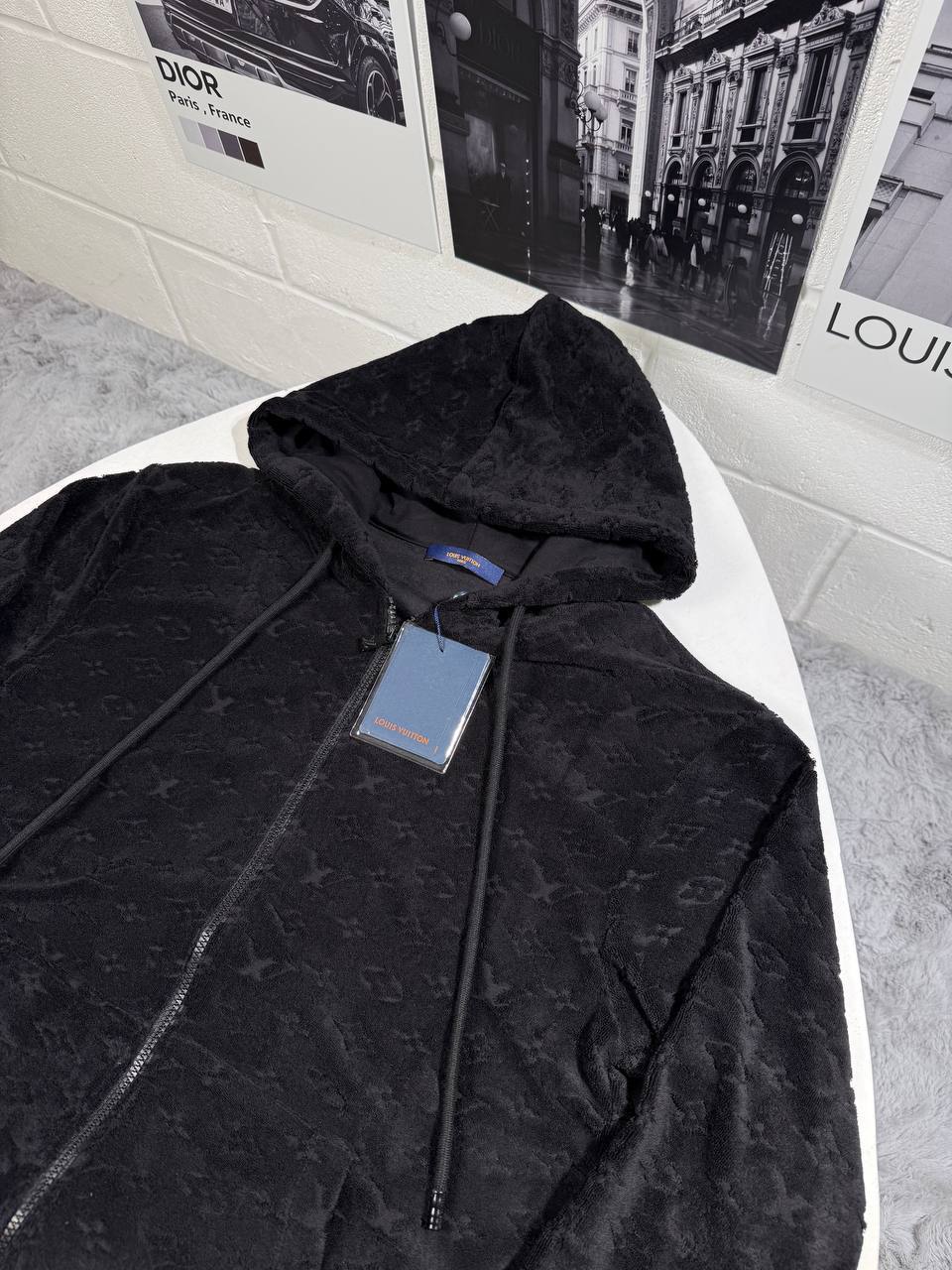 Louis Vuitton Monogram French Terry Zip-Through Hoodie Mens in 2 Colors Best Sale UK Reps AAA Quality