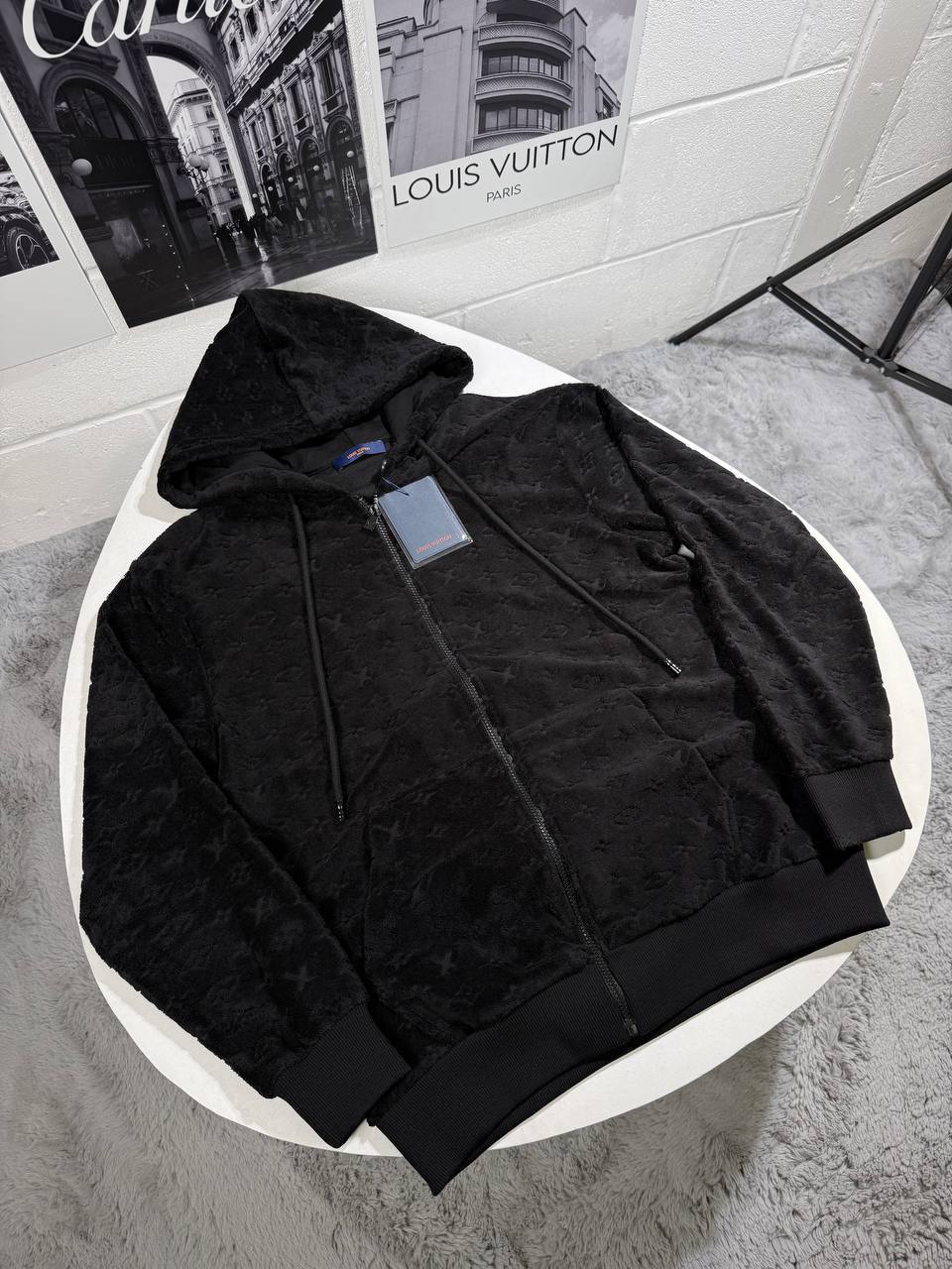 Louis Vuitton Monogram French Terry Zip-Through Hoodie Mens in 2 Colors Best Sale UK Reps AAA Quality