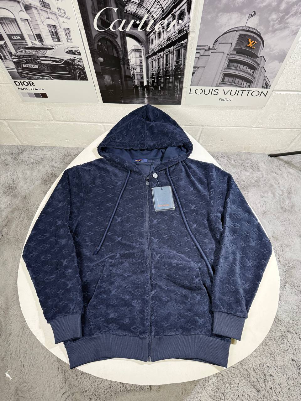 Louis Vuitton Monogram French Terry Zip-Through Hoodie Mens in 2 Colors Best Sale UK Reps AAA Quality