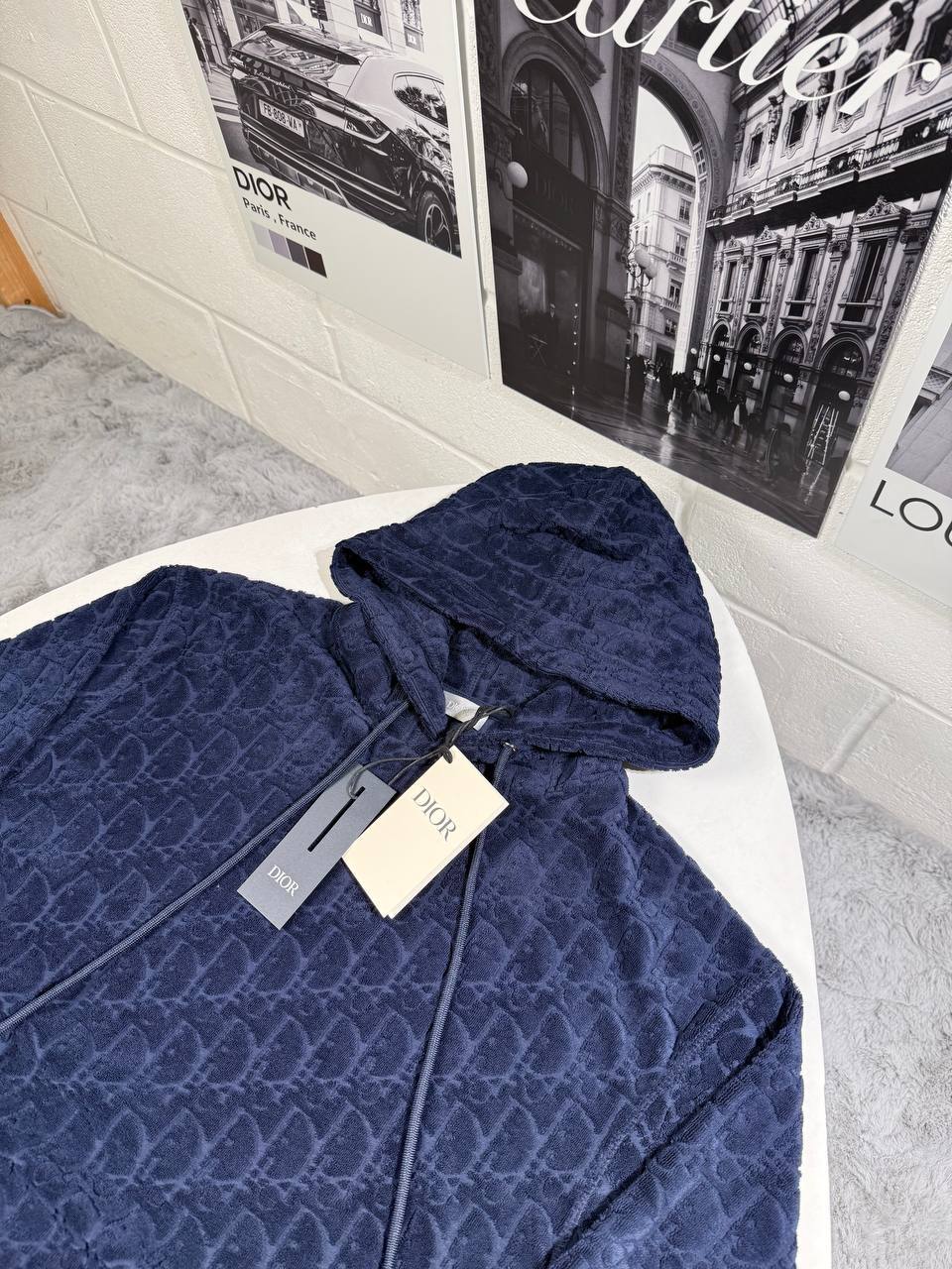 Christian Dior Oblique Towel Terry Monogram Hoodie Mens in 2 Colors Best Sale UK Reps AAA Quality