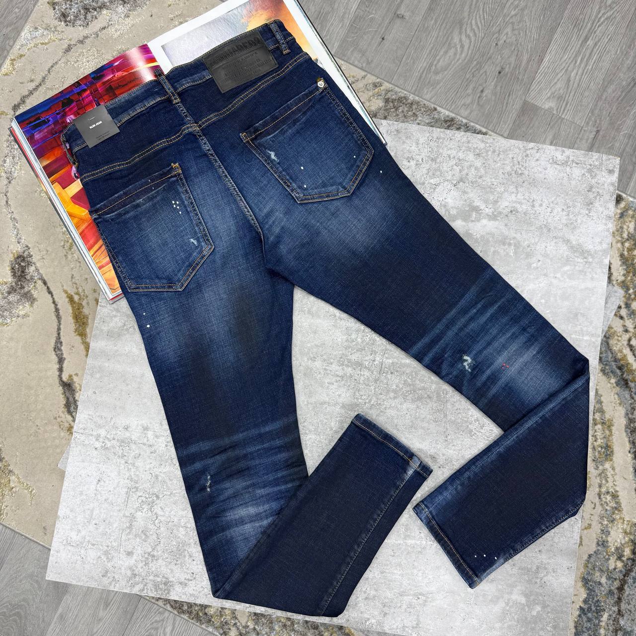 Dsquared2 Runway Straight Cropped Jeans Mens in Blue Color Best Sale UK Reps AAA Quality