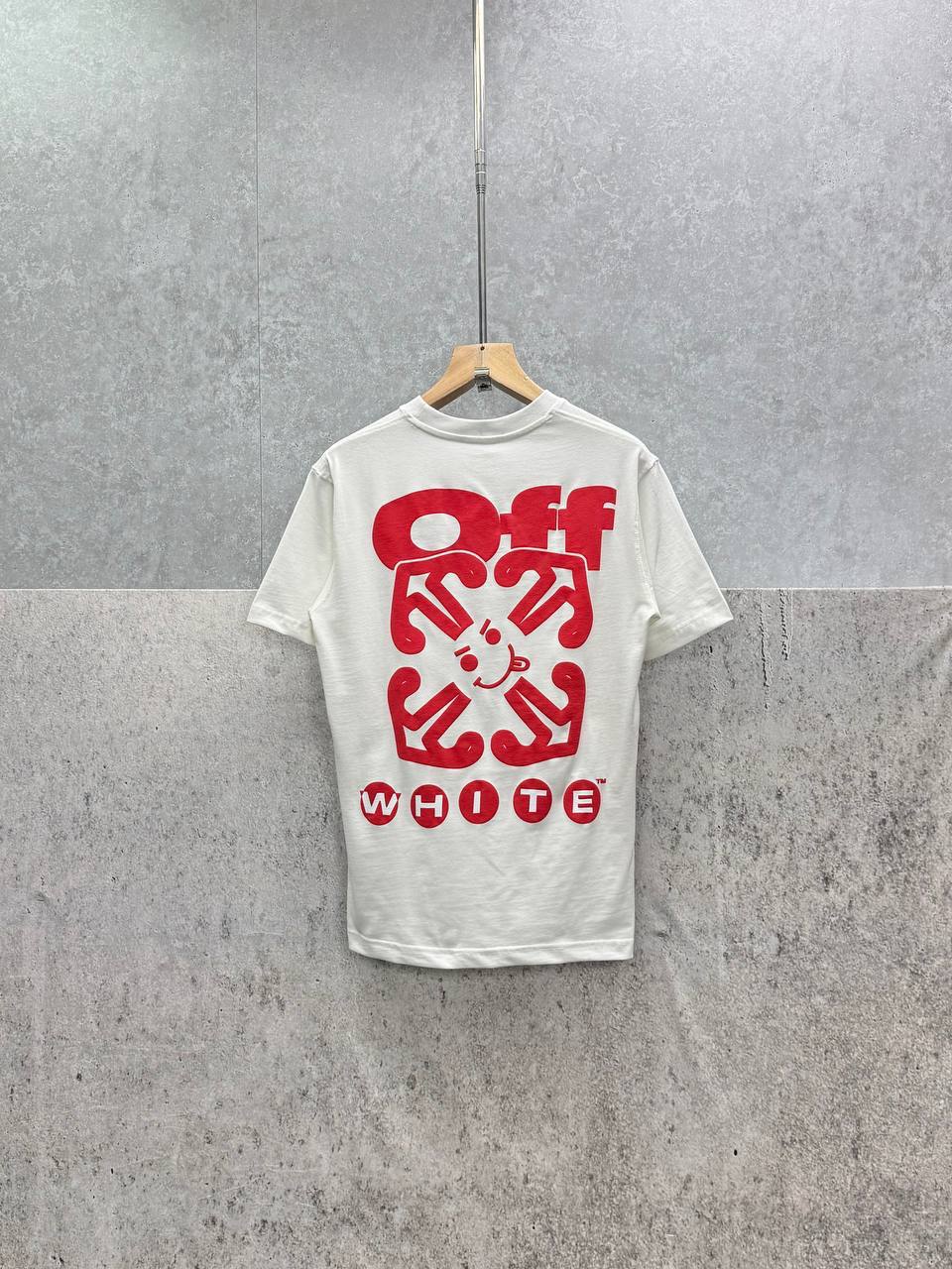 Off-White Smile Arrow Regular Fit T-shirt Mens in 2 Colors Best Sale UK Reps AAA Quality